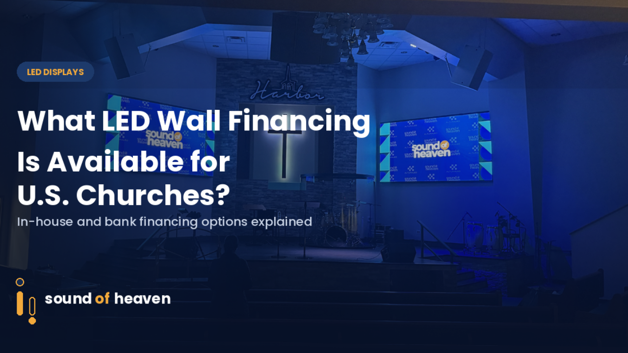Harbor church stage featuring twin LED walls, an example of financed LED wall installation
