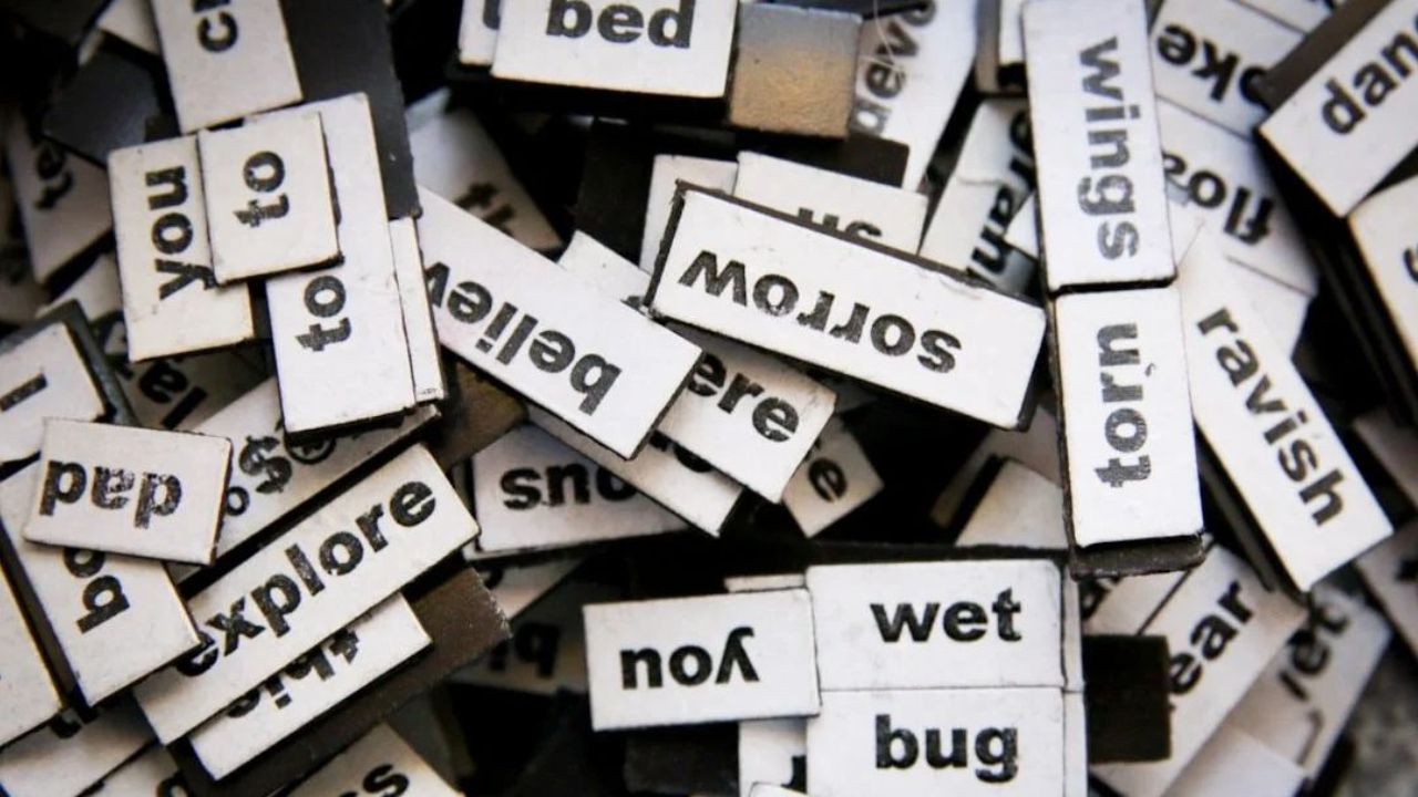 Pile of word signs
