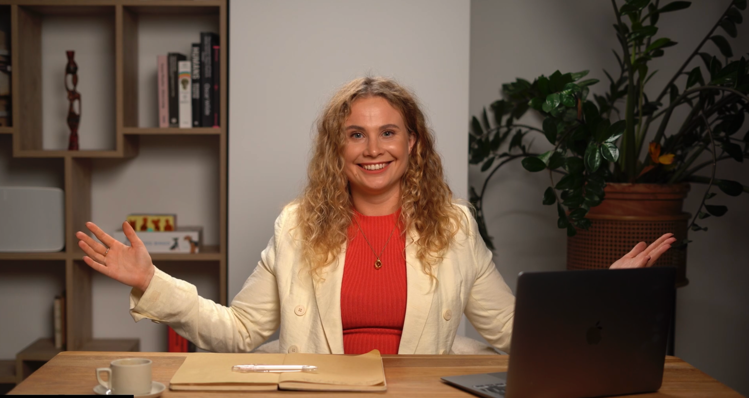 Victoria Alenich teaching at her desk