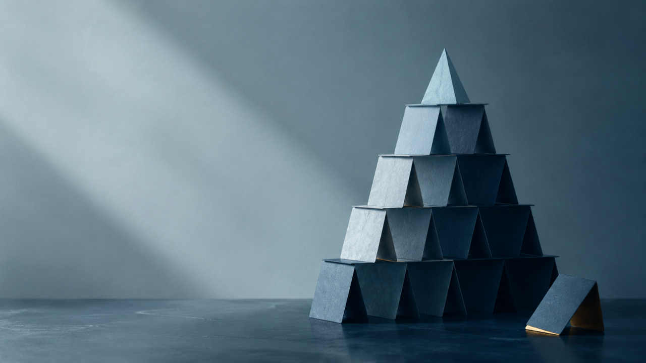 Block pyramid illustrating MLM versus a non-MLM host agency