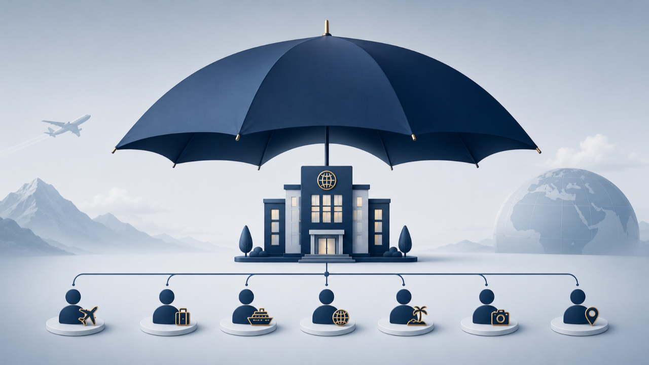 Illustration of what a host travel agency does