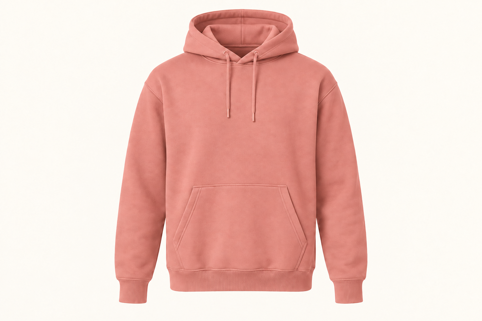 Coral hoodie with direct-printed Thrive Together artwork