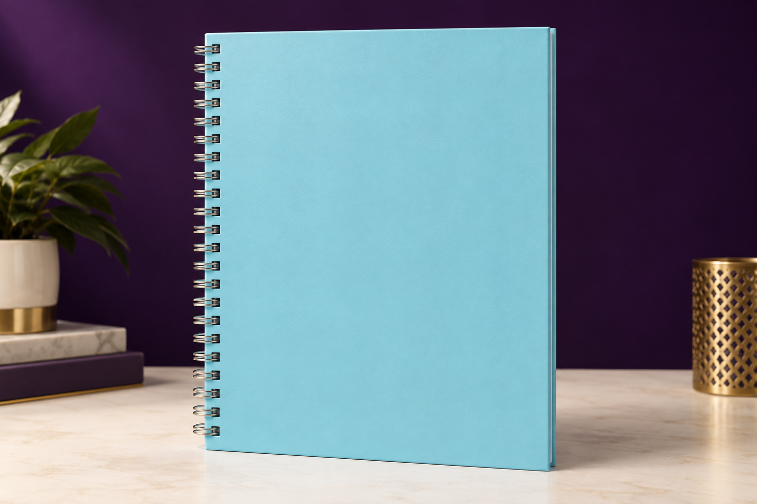 Light blue workbook with Thrive Together artwork printed directly on its cover