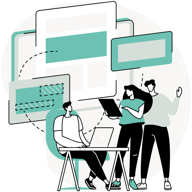 Illustration of a responsive online course environment that adapts content based on student actions and progress.
