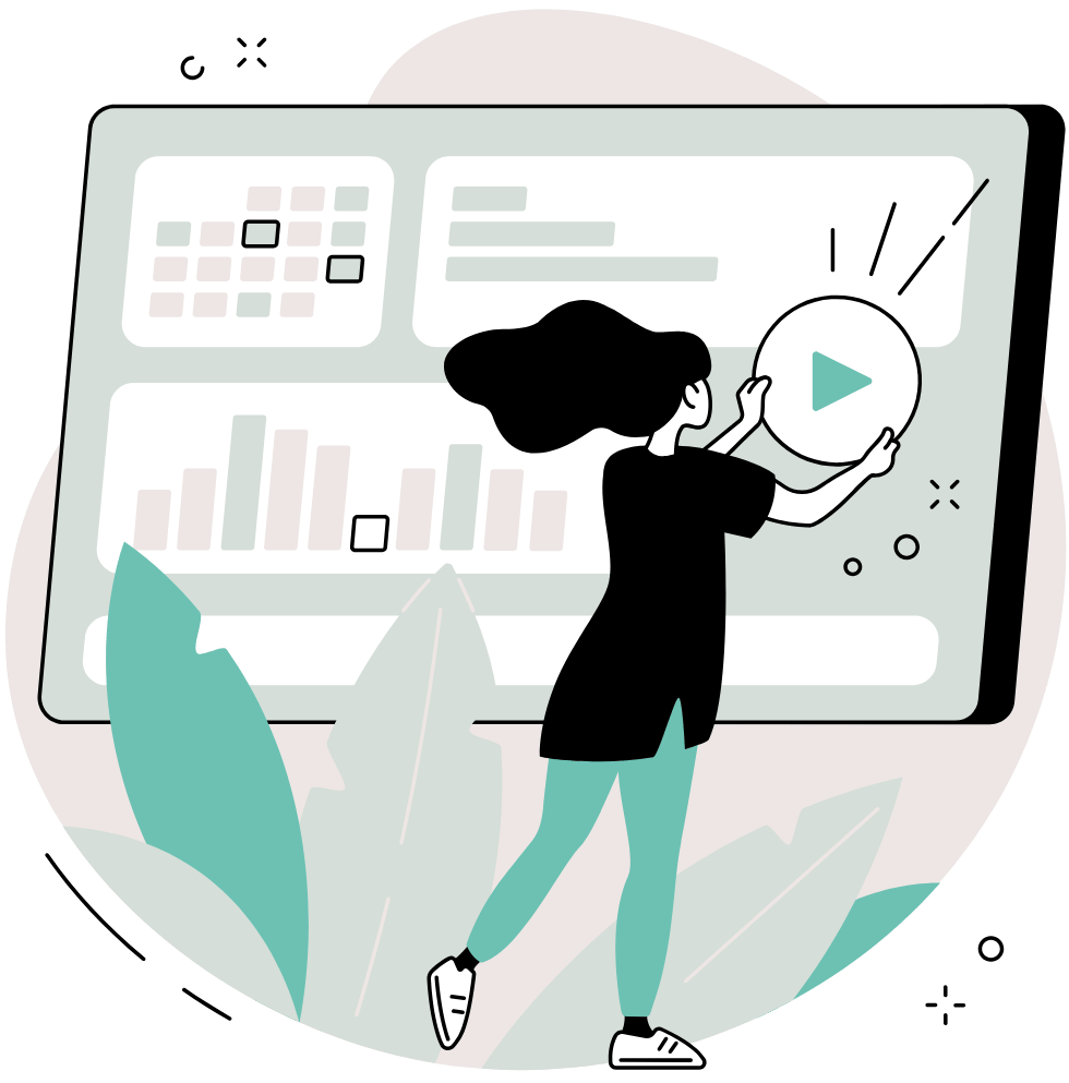 Illustration of a speaker broadcasting content from a digital course platform, representing how audio lessons can guide students through real-world activities, helping them apply what they are learning away from the screen.