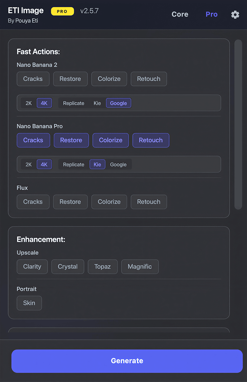 Eti Image plugin — Pro tab