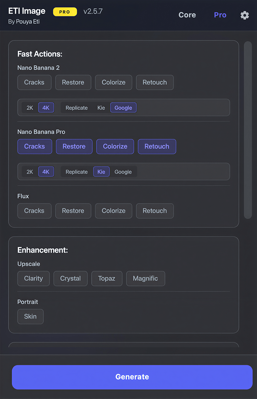 Eti Image plugin — Pro tab