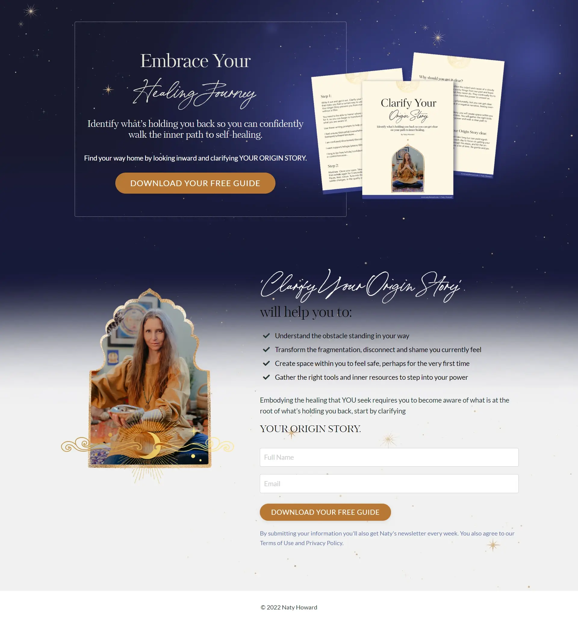 Kajabi opt-in funnel for a Mystical Freebie offer, designed by vetted Kajabi Expert Dianne Empeynado