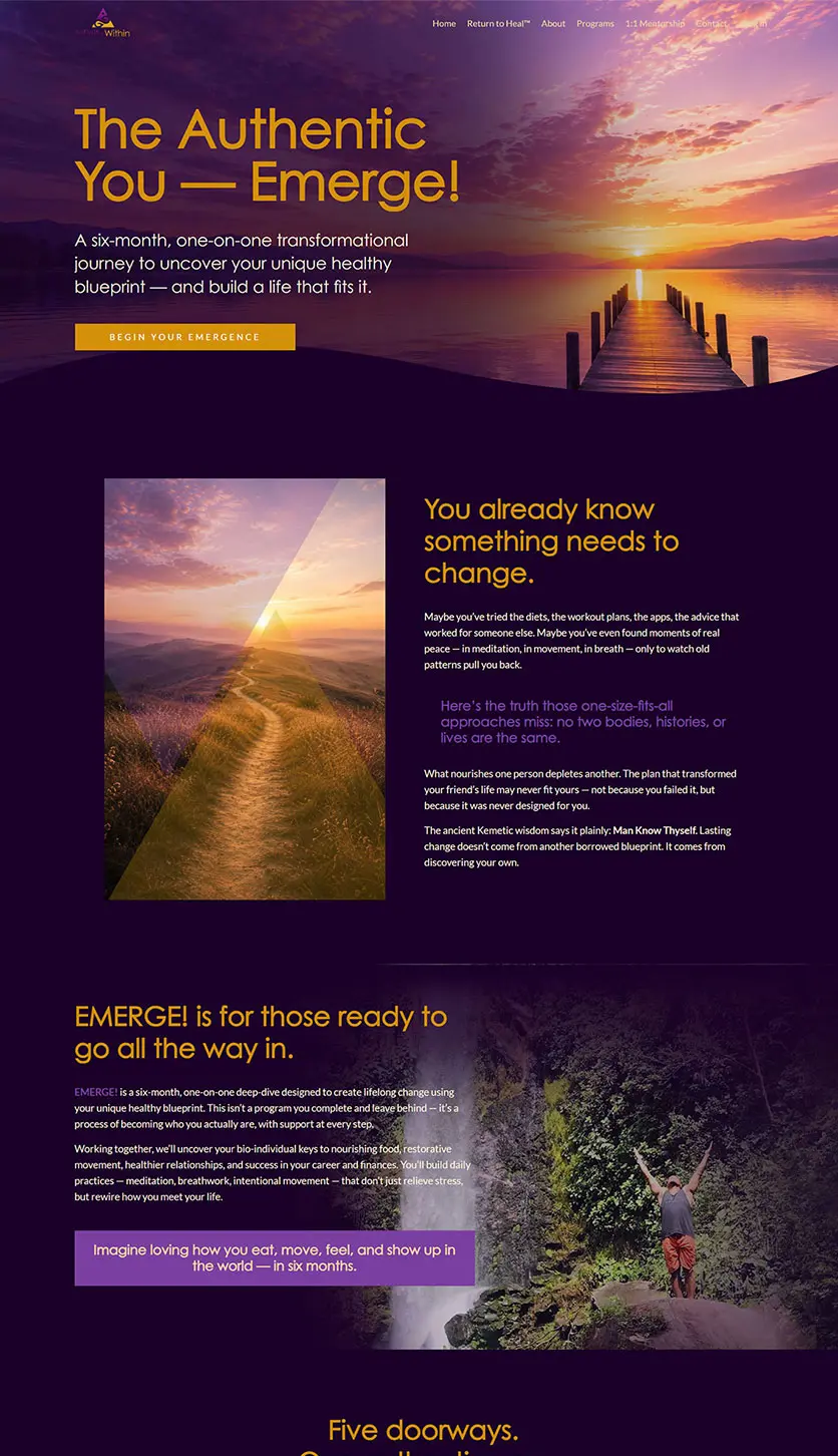 Kajabi sales page for Hanif's offer, designed by vetted Kajabi Expert Dianne Empeynado