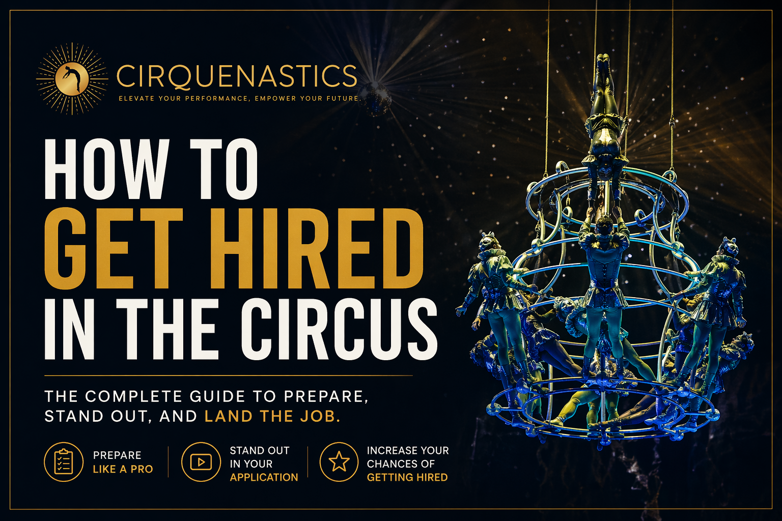 Circus performers performing aerial act during live show