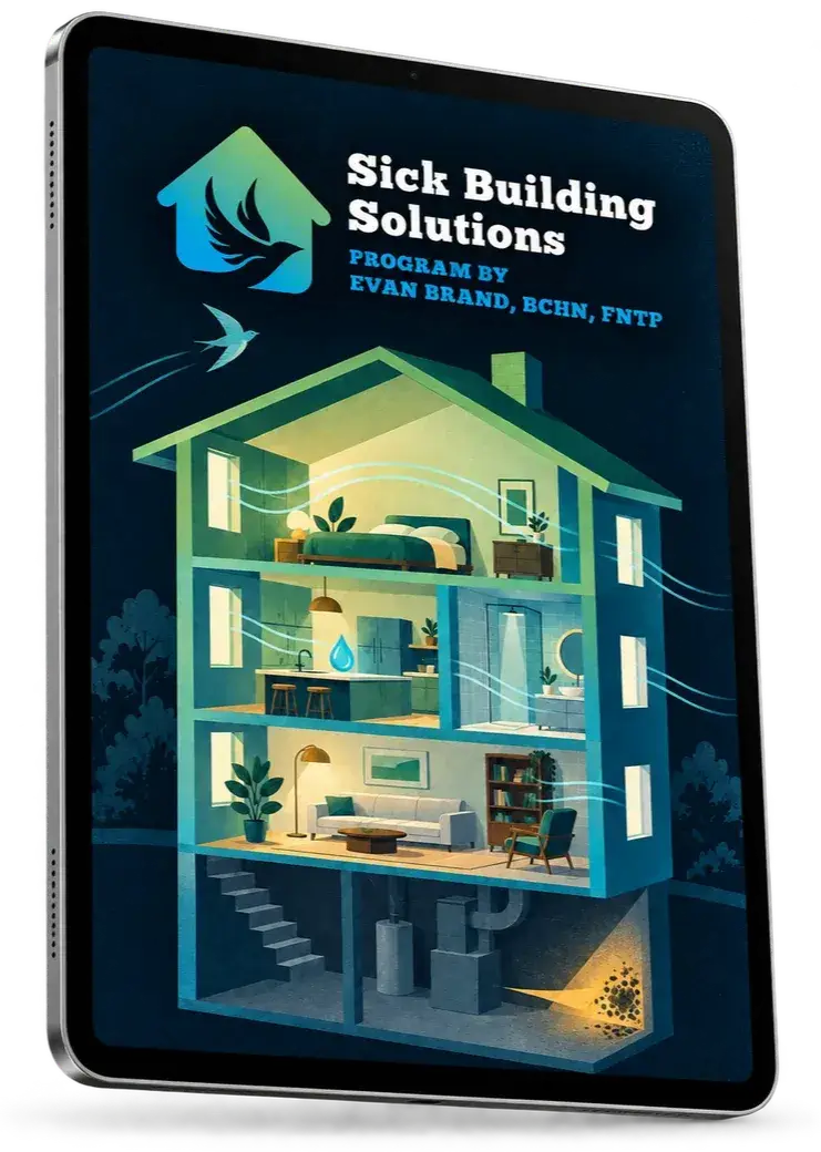 iPad showing the Sick Building Solutions course on screen