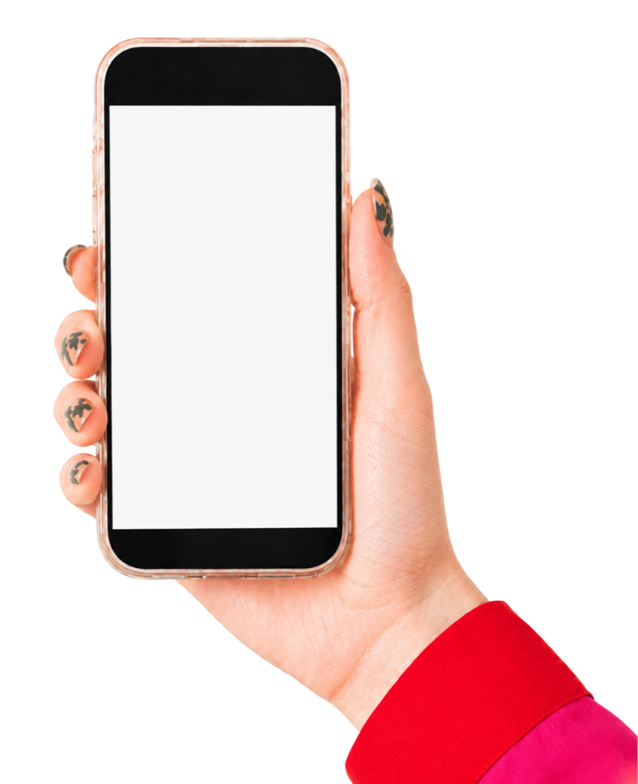 Therapist holding phone showing a client message