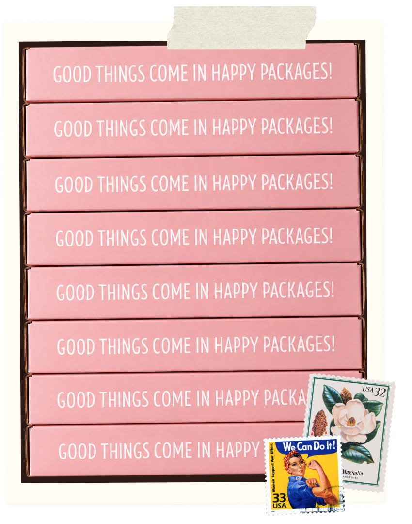 A happy Gingiber package ready to ship
