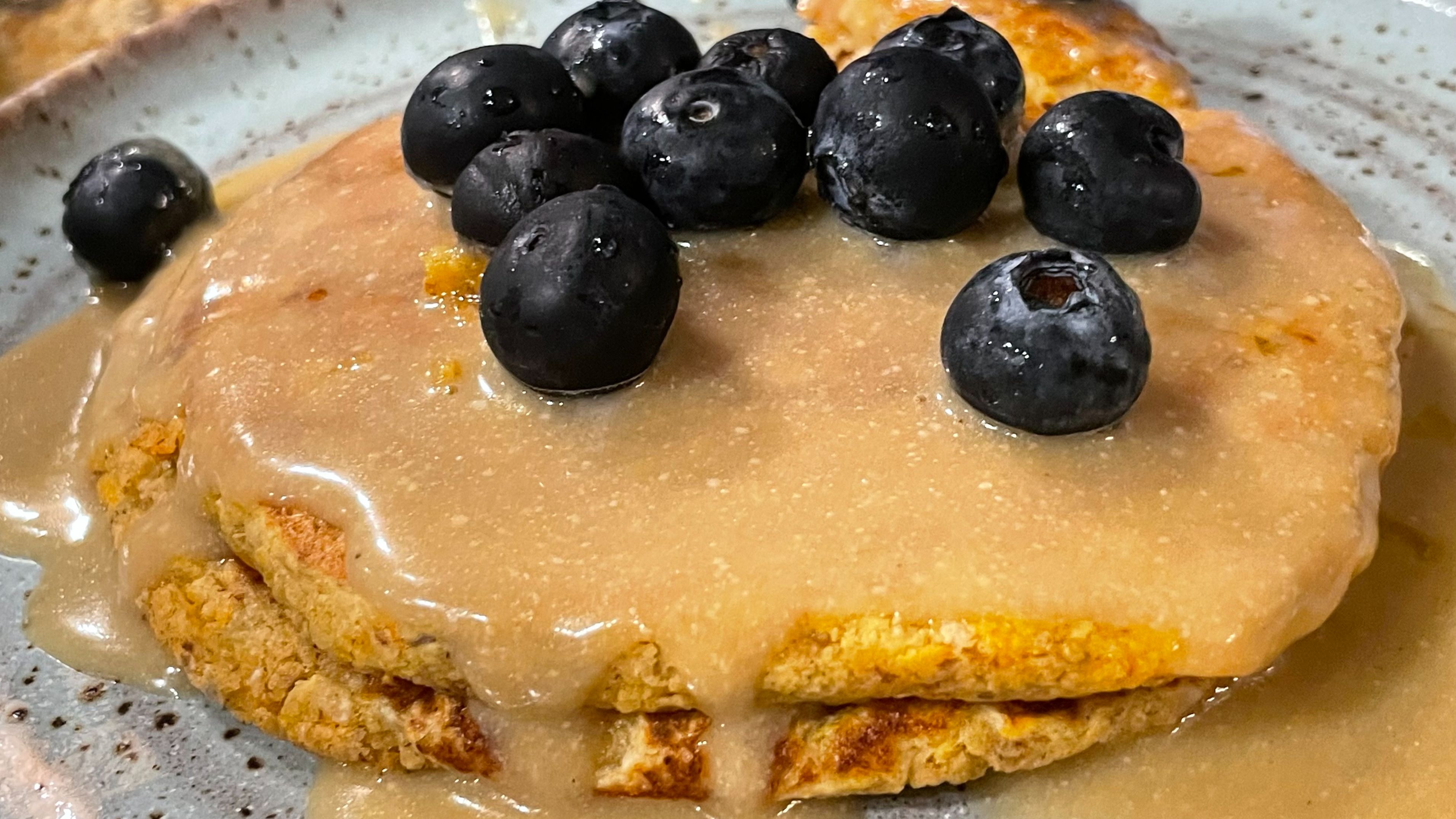 Carrot Cake Pancake Recipe with Cashew Maple Syrup