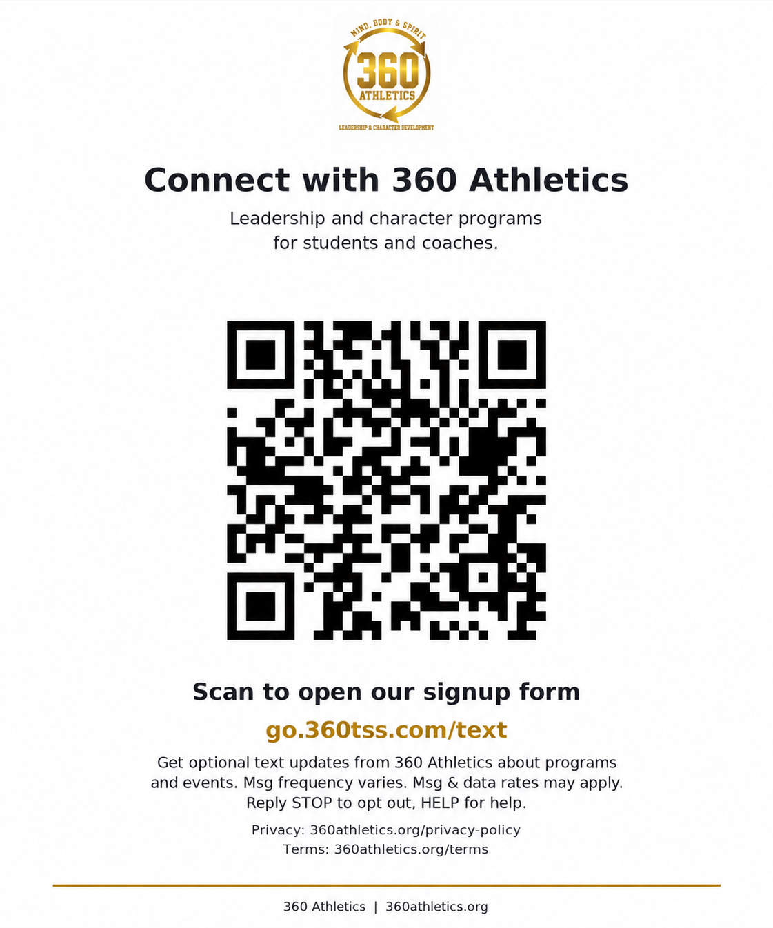 360 Athletics Conference QR Poster