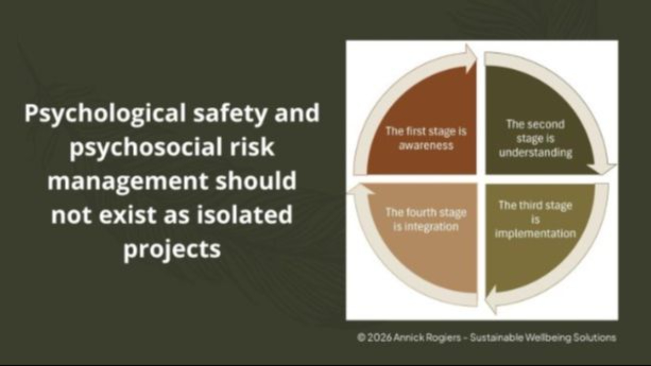 psychological safety and psychosocial risk should never exist as isolated organisational initiatives
