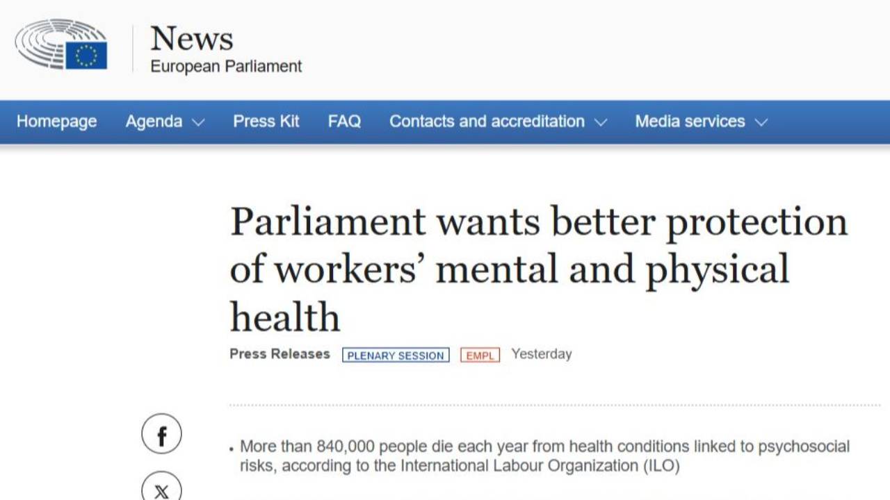 Parliament wants better protection of workers’ mental and physical health