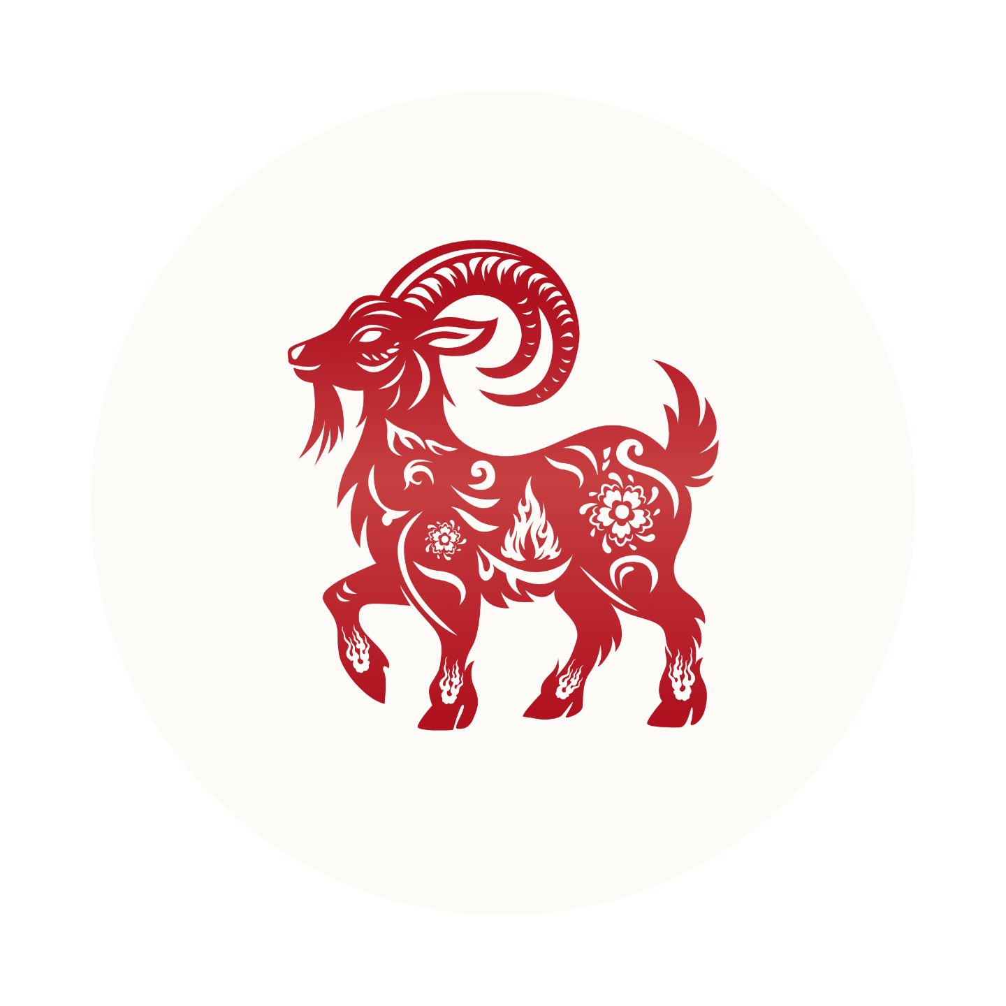 a red goat walking proudly 