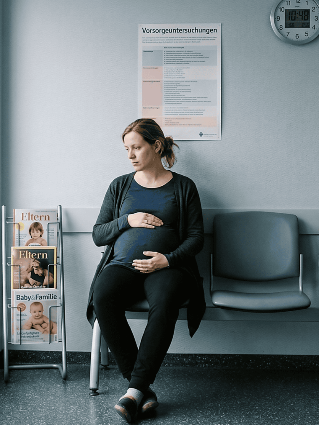 Schwangere Frau unsicher und voll Angst