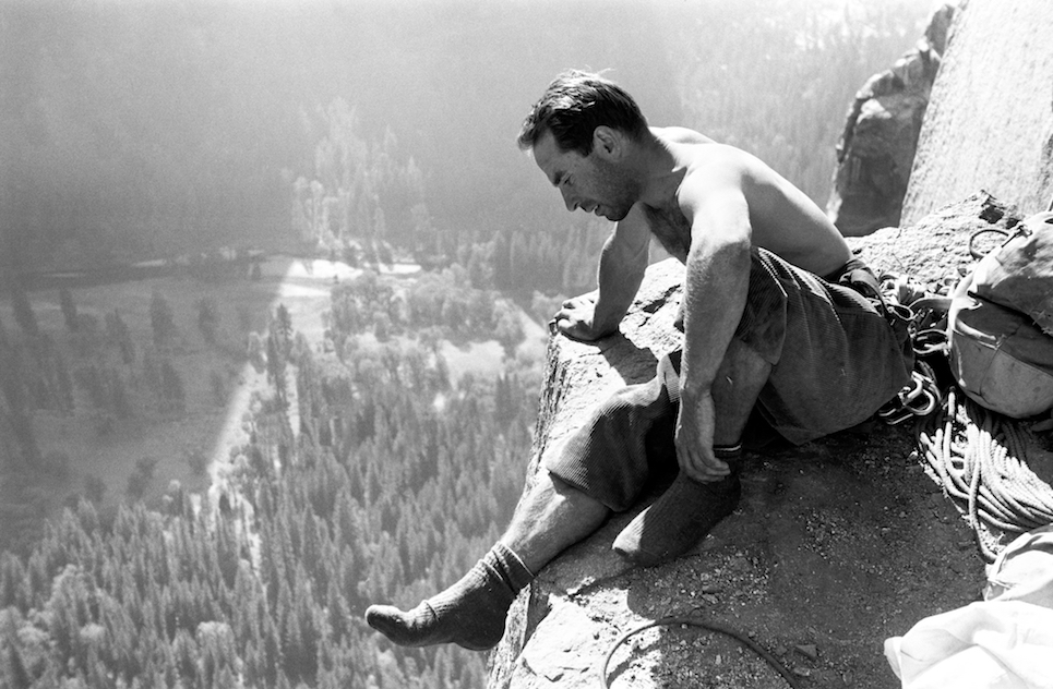 A young Yvon Chouinard climbing in Yosemite