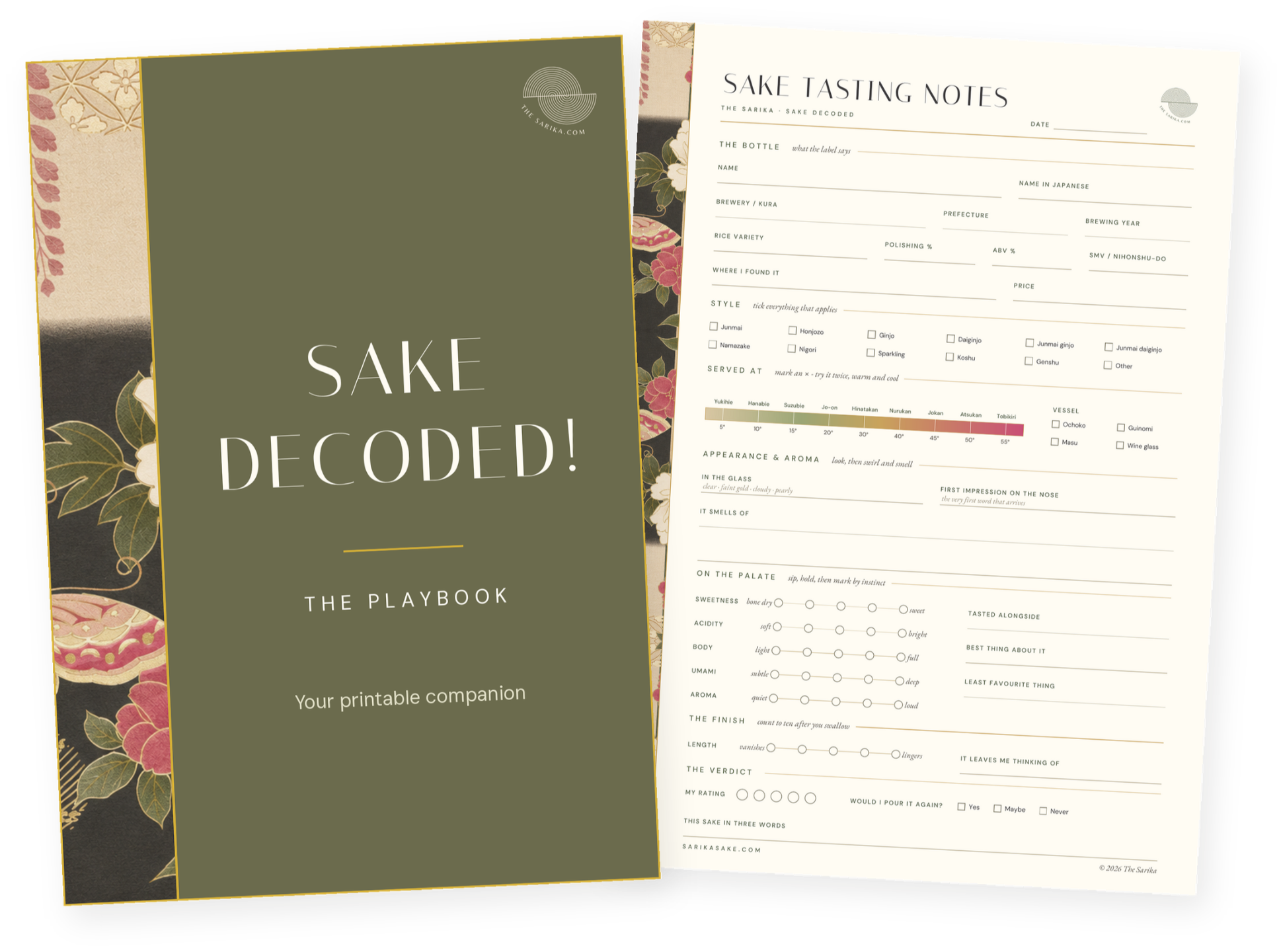 The Sake Decoded Playbook and the Sake Tasting Notes