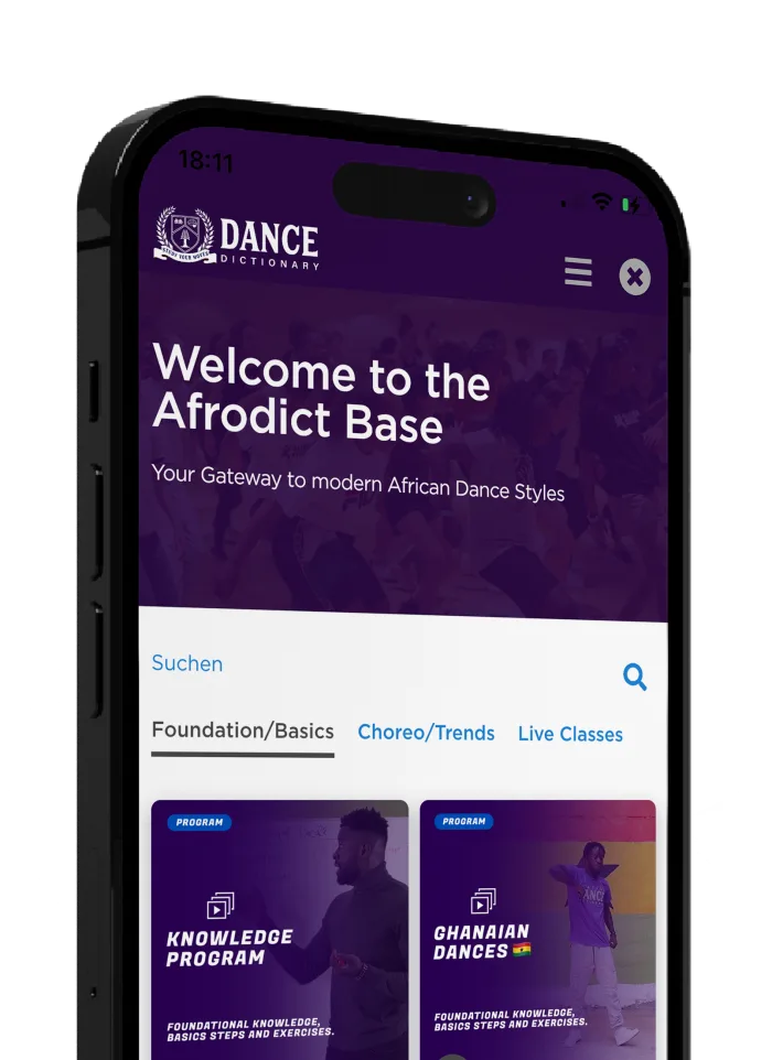 Dance Dictionary app on an iPhone