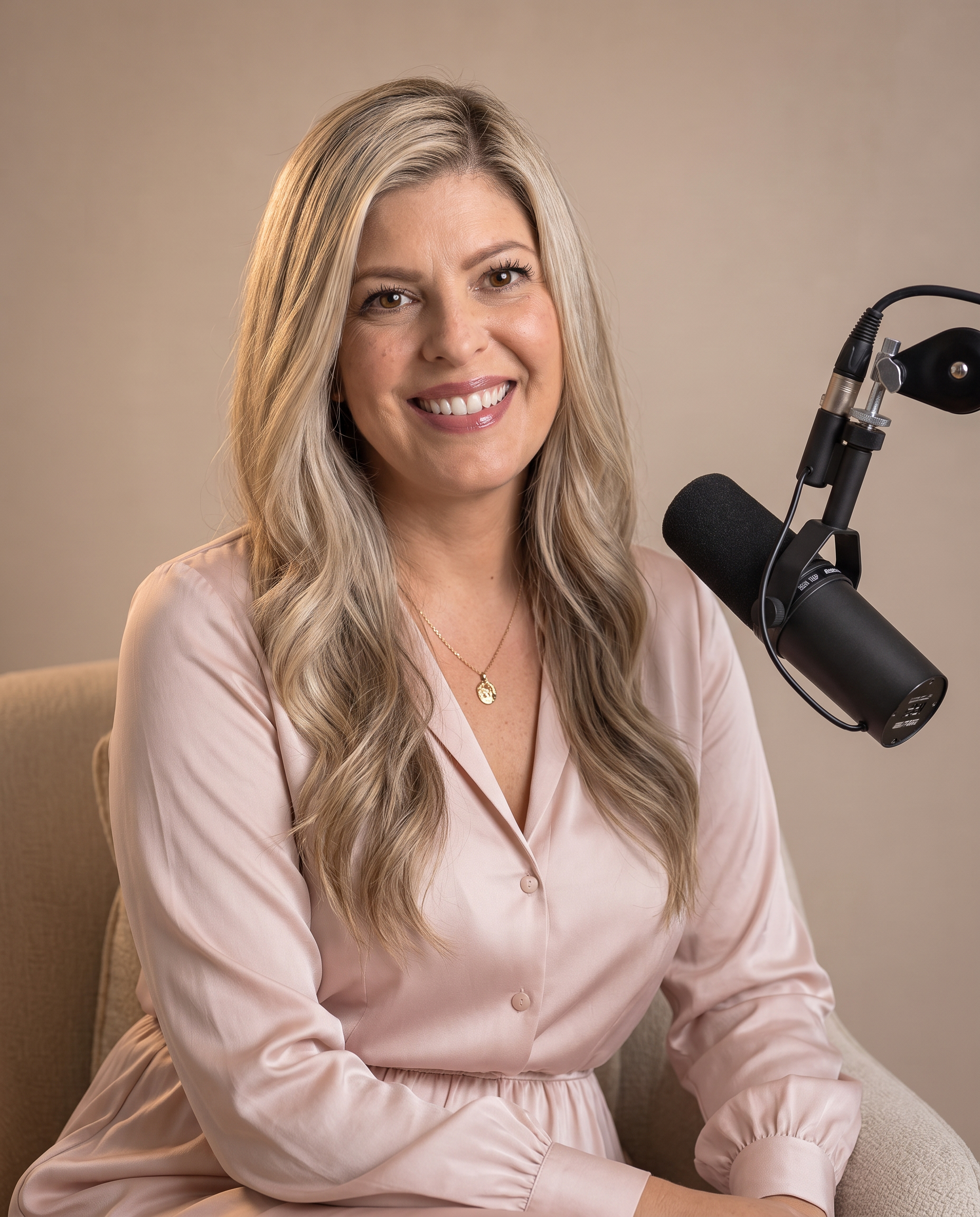Lindsay Goodwin at the microphone, host and author