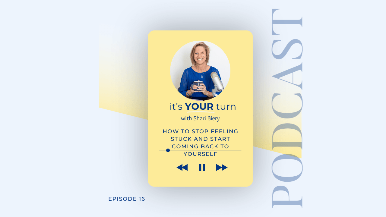 Podcast episode cover: series finale of Coming Home with Shari Biery, introducing the C.A.L.M. Method for midlife women