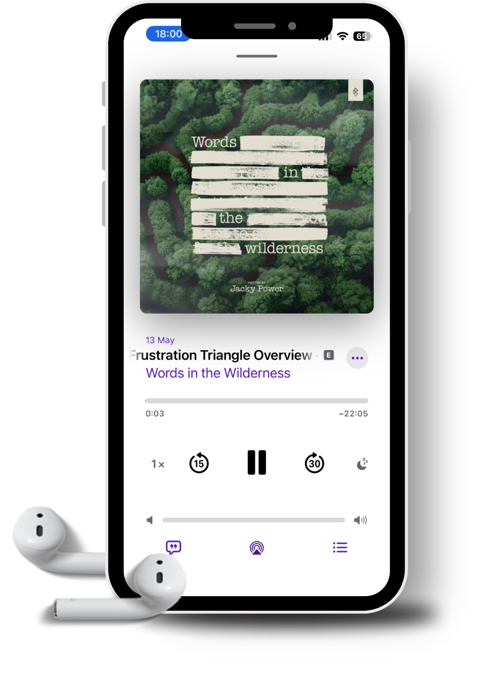 Words in the Wilderness podcast logo by Jacky Power