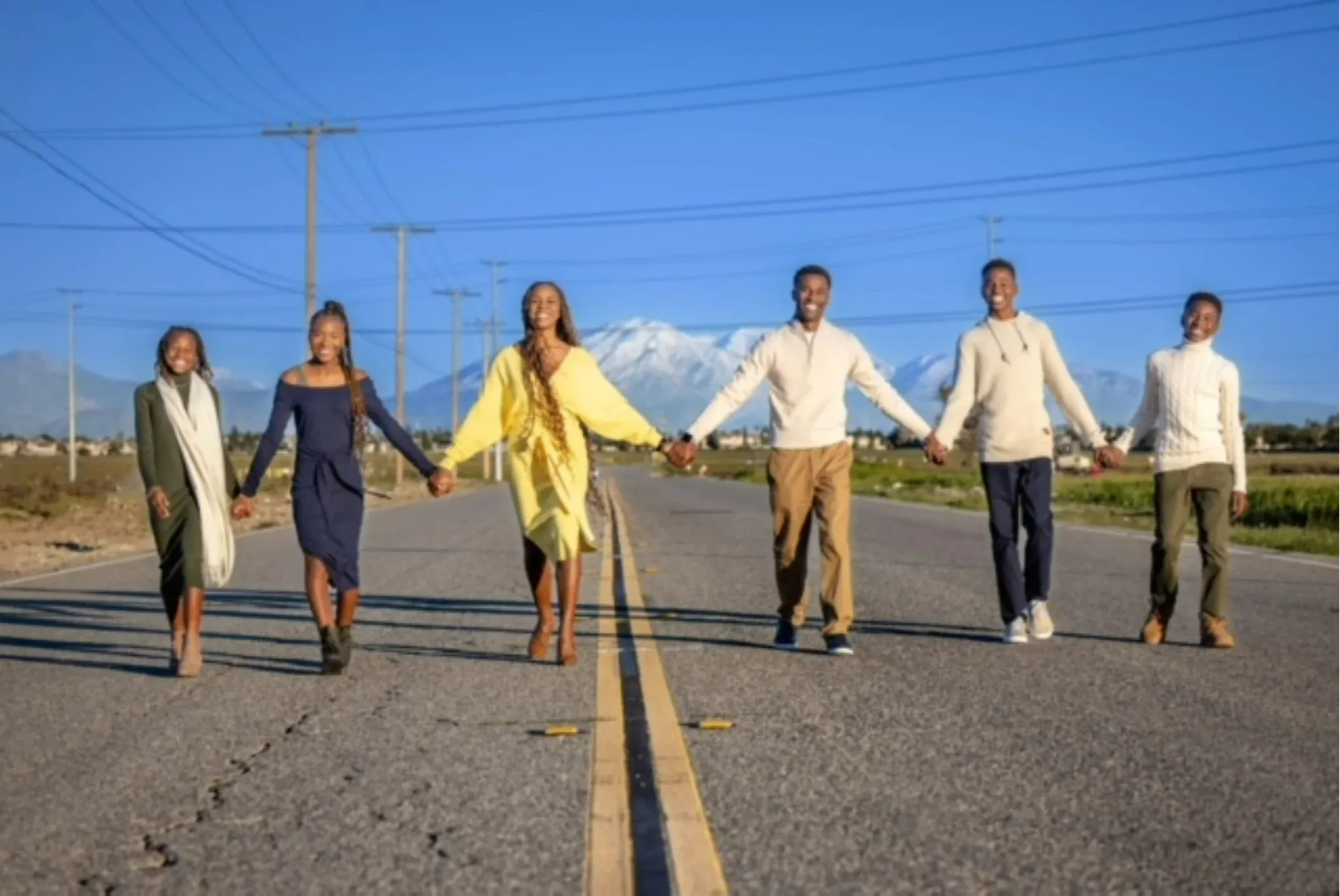 Homeschool family, Maestro Music students, walking together outdoors