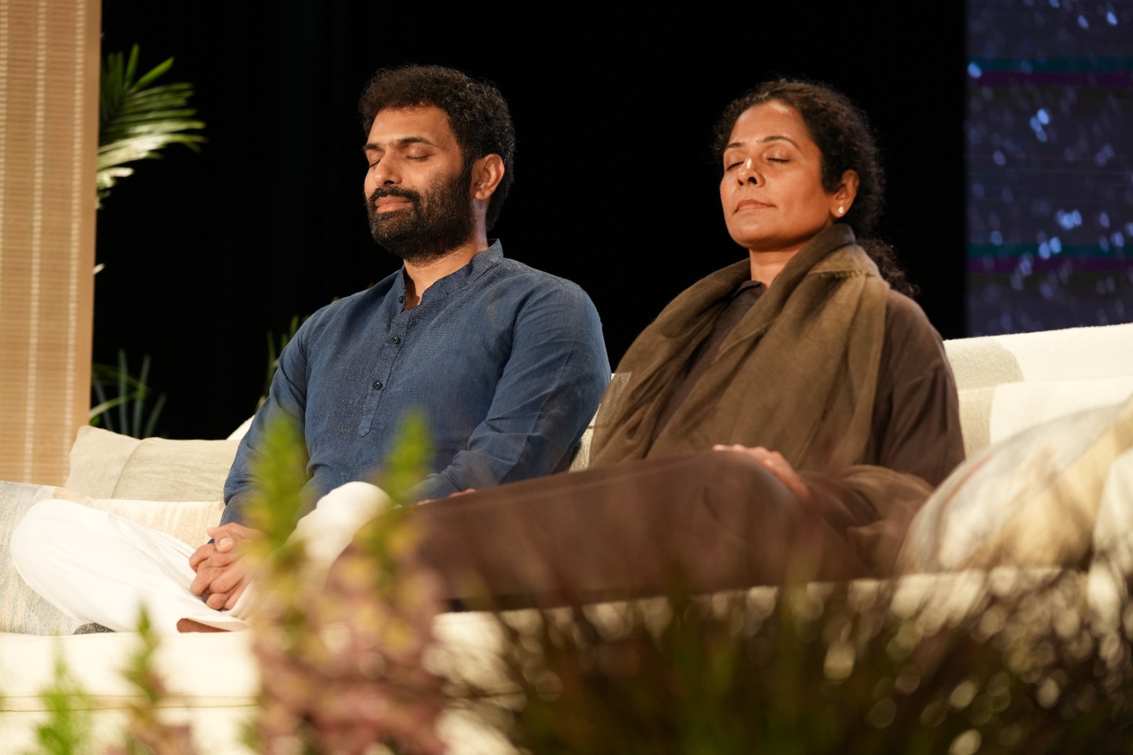 Mukti Gurus Sri Preethaji and Sri Krishnaji in meditation