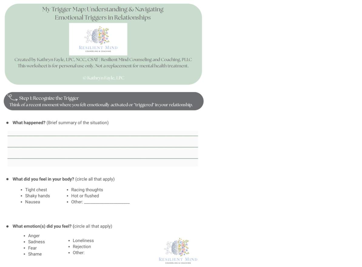 Cover of My Trigger Map: Understanding & Navigating Emotional Triggers