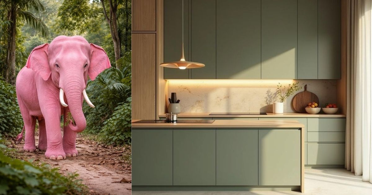 roze olifant in de jungle als metafoor voor een verkeerde keuze bij het verbouwen van je droomhuis