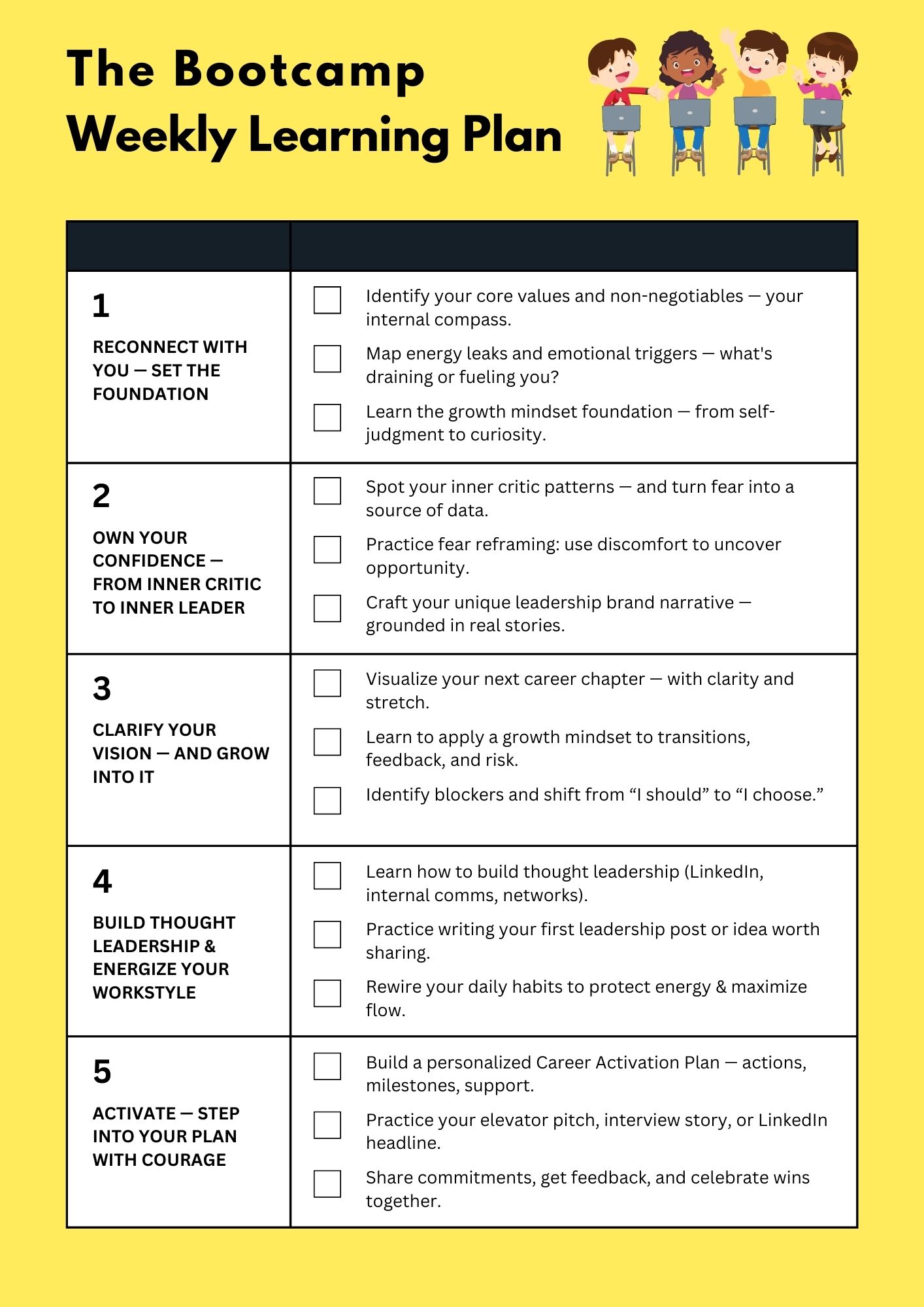 Get clarity, confidence and energy in our live online group coaching sessions.