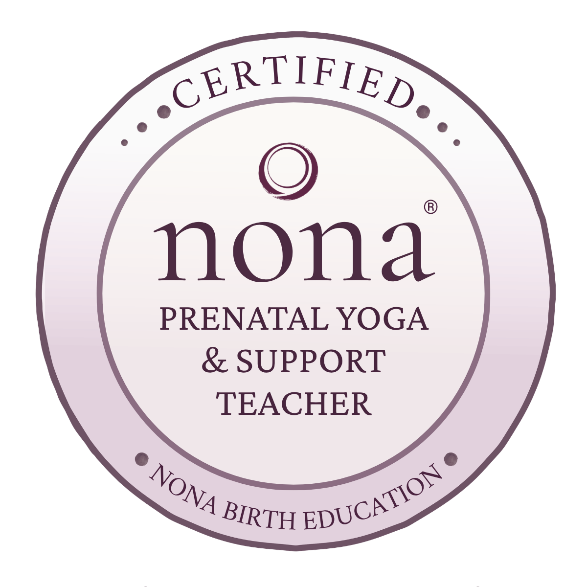 Certified Nona Prenatal Yoga Teacher seal