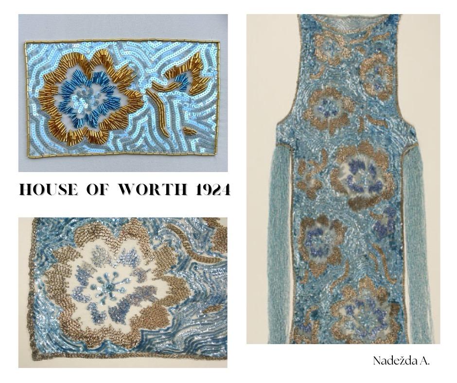 Student recreation of a Haute Couture house embroidery