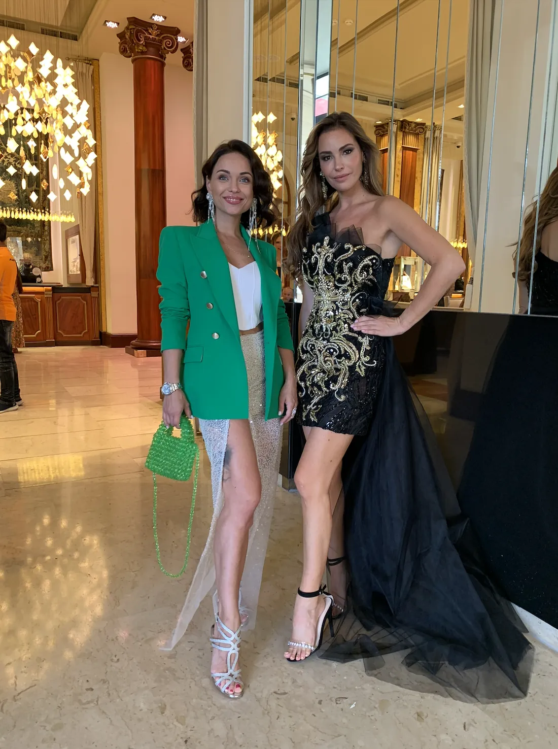 Valeria Fic with a model wearing her embroidered couture dress