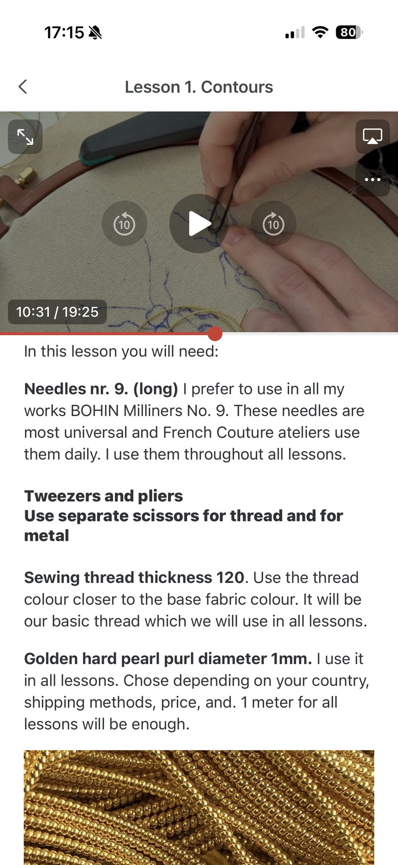 A lesson playing in the Kajabi app