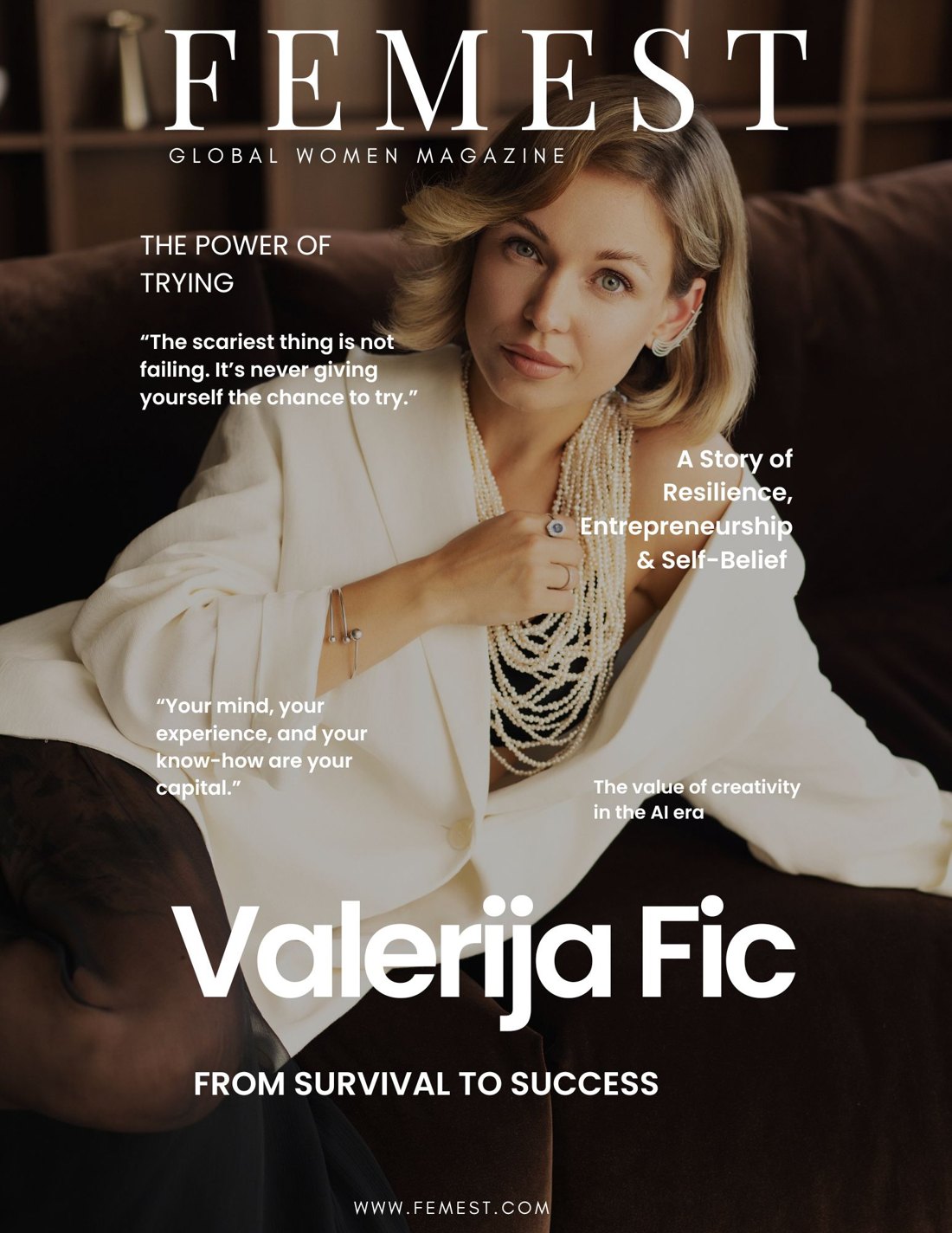 FEMEST Global Women Magazine cover featuring Valeria Fic