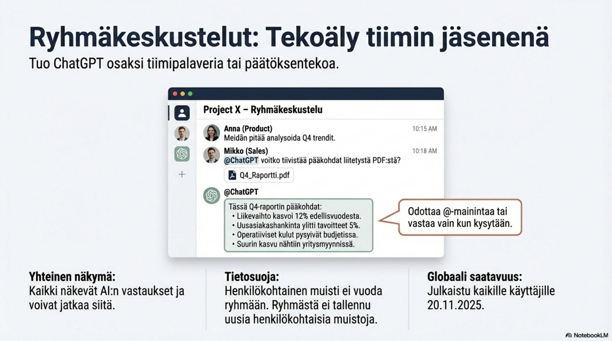 NotebookLM-ilmaisversion tekemä presentaatio
