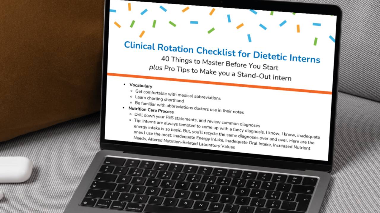 Clinical Rotation Checklist for Dietetic Interns