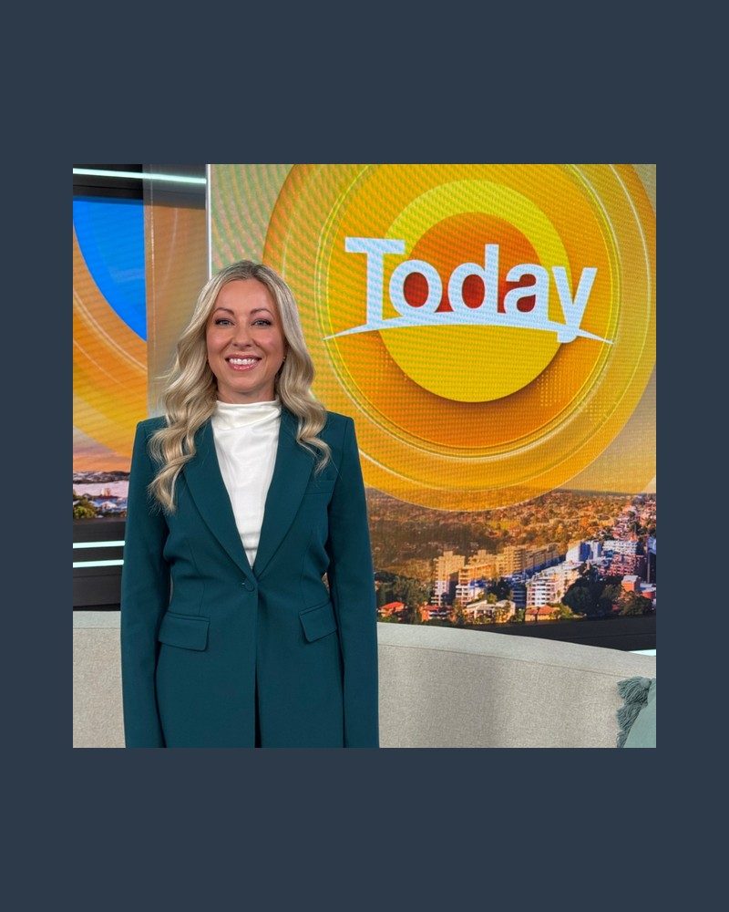 Jess Robertson on the Today Show set