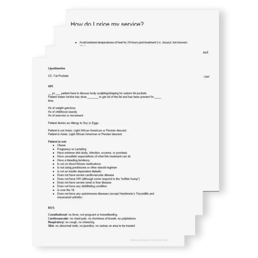 Document preview from the Lipodissolve Injection Training