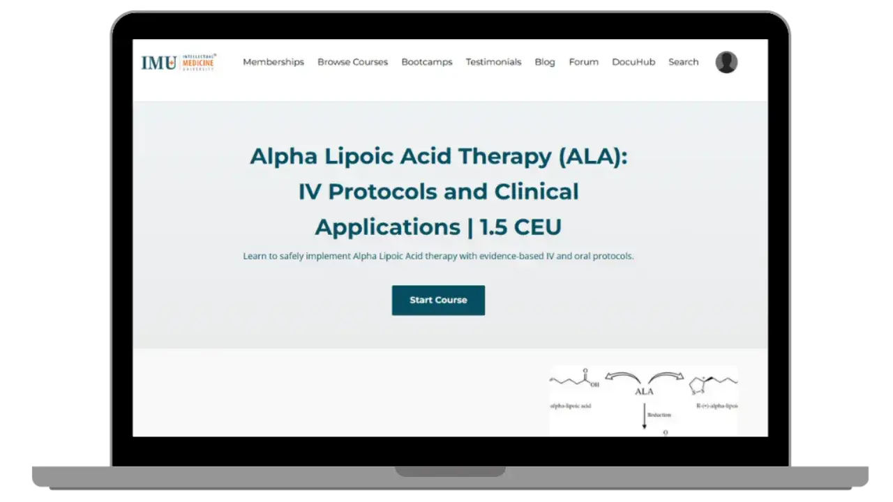 Alpha Lipoic Acid (ALA) IV Therapy  Certification
