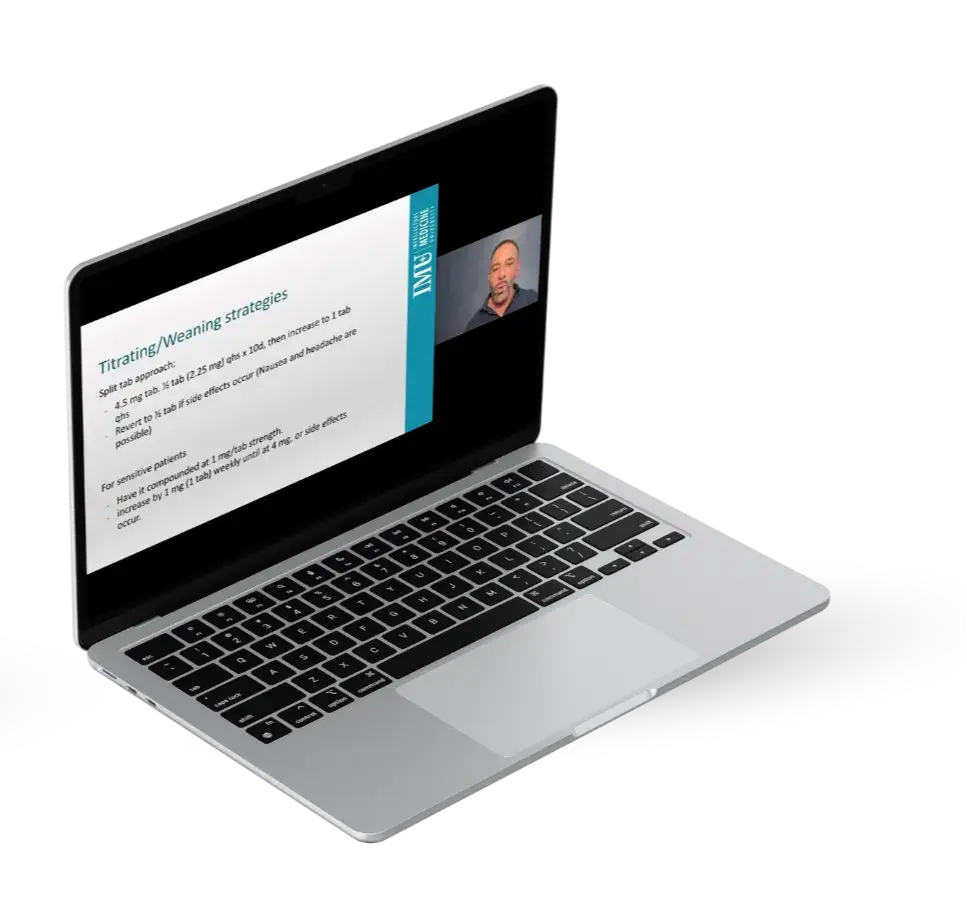 Laptop showing preview from Low Dose Naltrexone (LDN) Certification