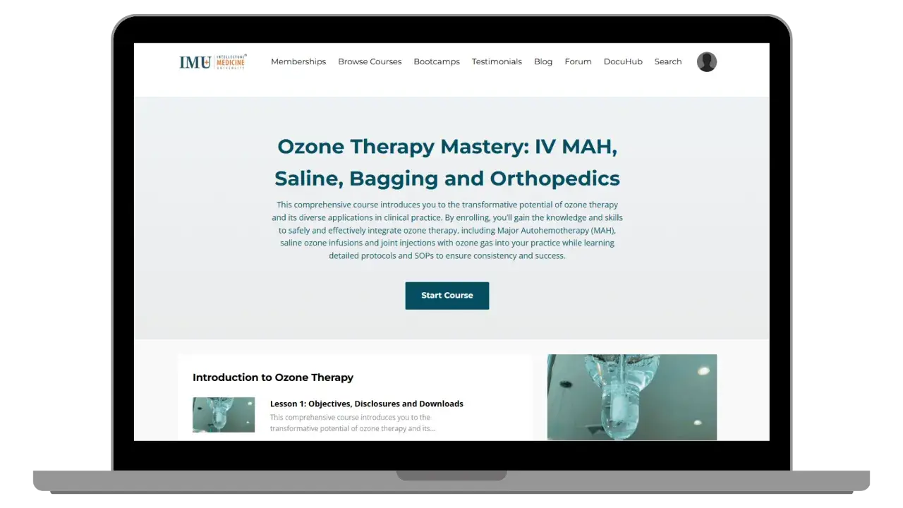 Ozone Therapy Certification Course: IV MAH, Saline, Bagging, and Orthopedic Applications