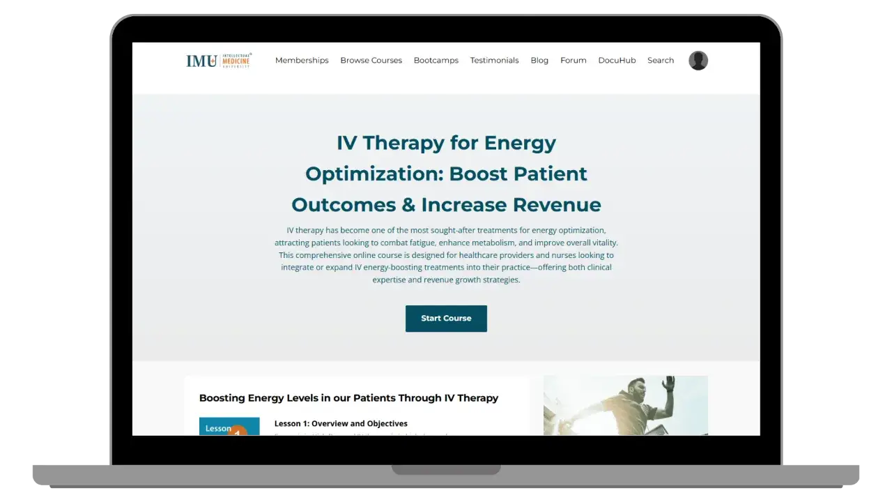 IV Therapy for Energy Optimization Certification