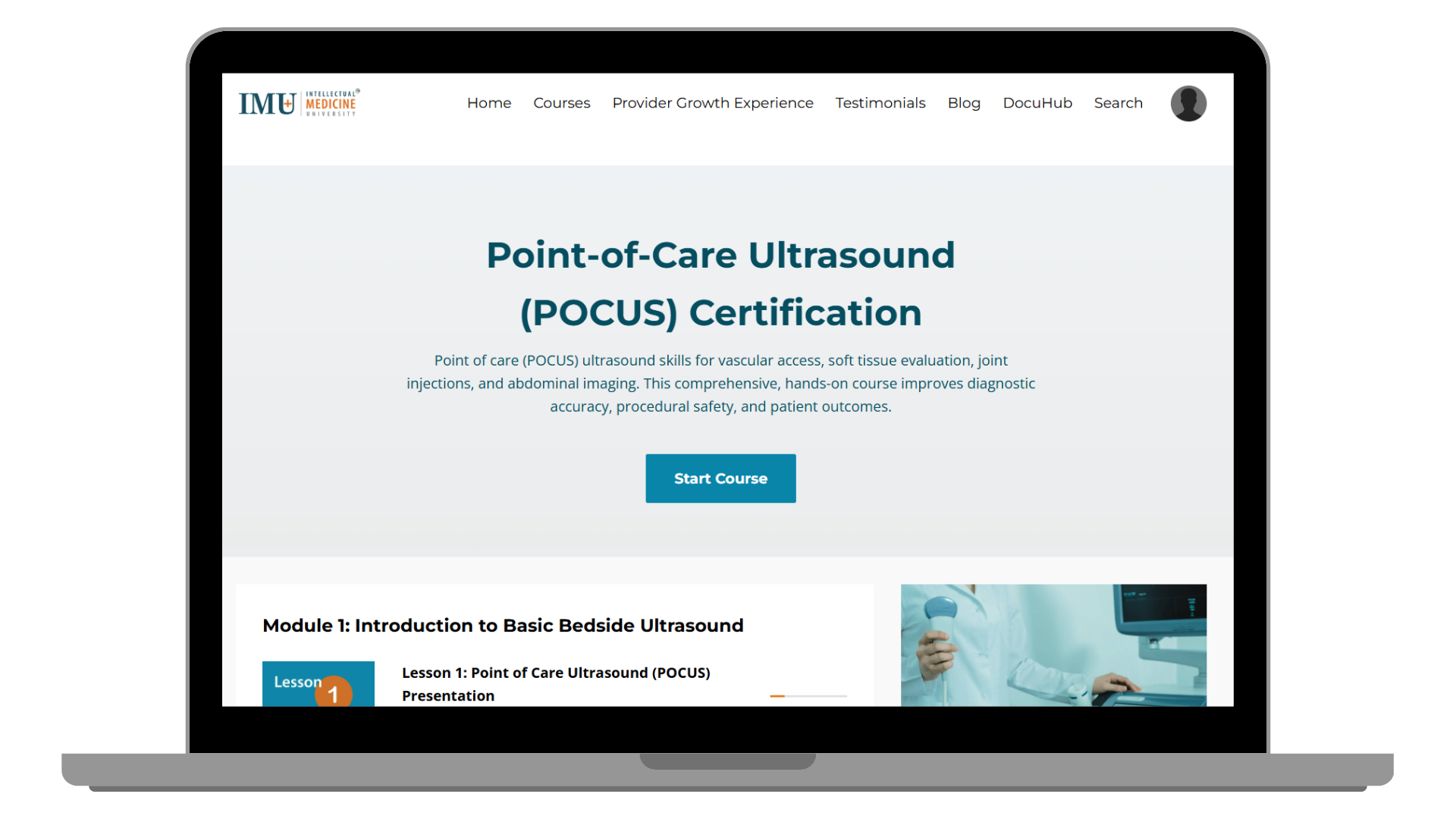 Point-of-Care Ultrasound (POCUS)  Certification for Healthcare Providers