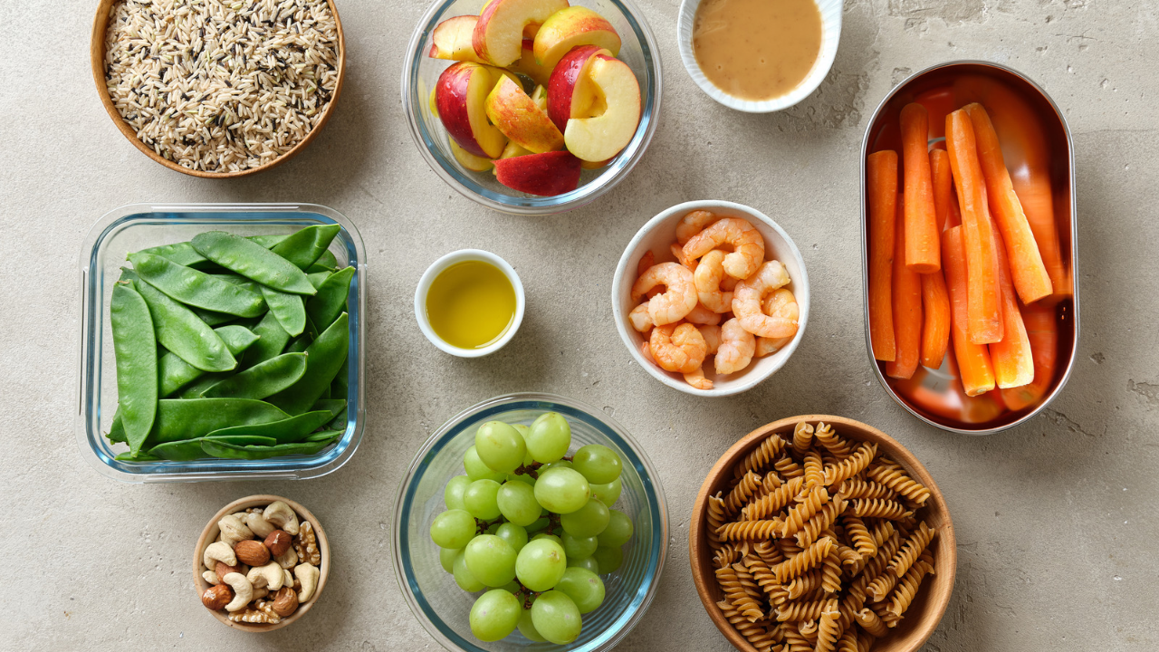 busy woman midlife food prep healthy lunch