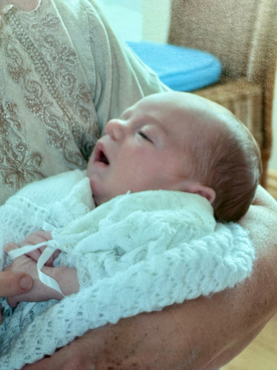 Eoin as a young baby, pale and underweight